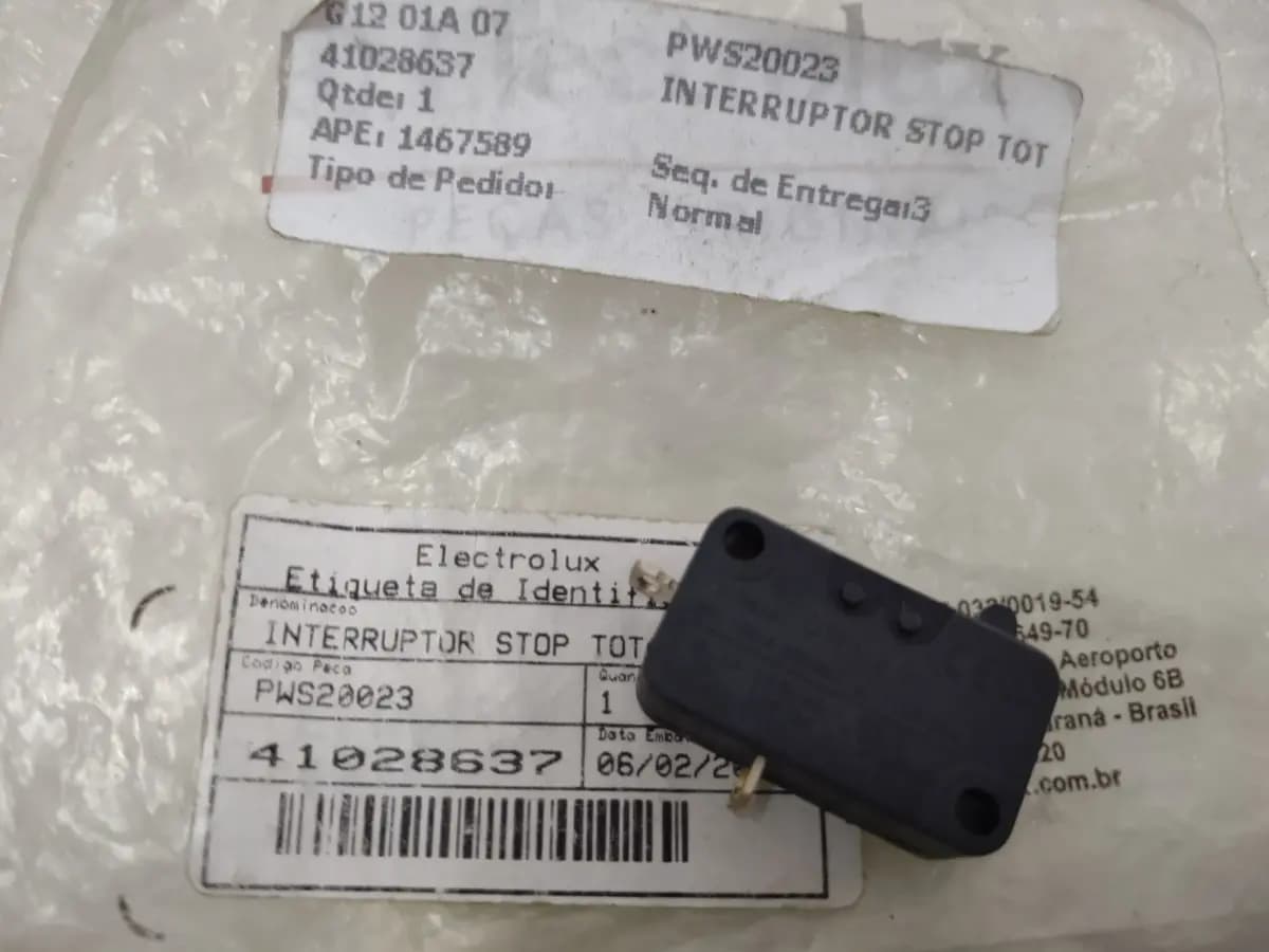 INTERRUPTOR STOP TOTAL PWS ELECTROLUX PWS20023