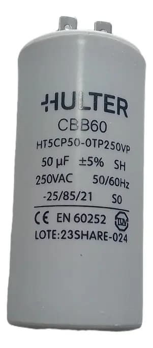 CAPAC 50MFD 250V TERMINAL CORPO PLAST - HULTER